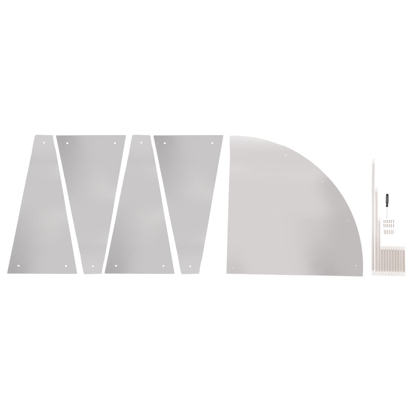 Silver acrylic cupcake stand with mirror finish, 17" tall, 4-tier design.
