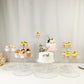 Clear acrylic 8-tier cake stand set with cupcakes and desserts.