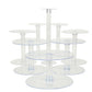Clear acrylic 8-tier cake stand set for displaying desserts and cupcakes. #whtbkgd