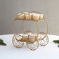 Gold 14" tall Cinderella carriage cupcake stand for weddings and parties.