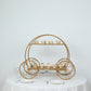 2-Tier Gold Princess Carriage Metal Cake Stand, Giant Cinderella Pumpkin Coach Centerpiece Dessert Display Stand - 28" Tall