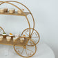 2-Tier Gold Princess Carriage Metal Cake Stand, Giant Cinderella Pumpkin Coach Centerpiece Dessert Display Stand - 28" Tall