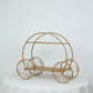 2-Tier Gold Princess Carriage Metal Cake Stand, Giant Cinderella Pumpkin Coach Centerpiece Dessert Display Stand - 28" Tall