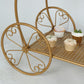 2-Tier Gold Princess Carriage Metal Cake Stand, Giant Cinderella Pumpkin Coach Centerpiece Dessert Display Stand - 28" Tall