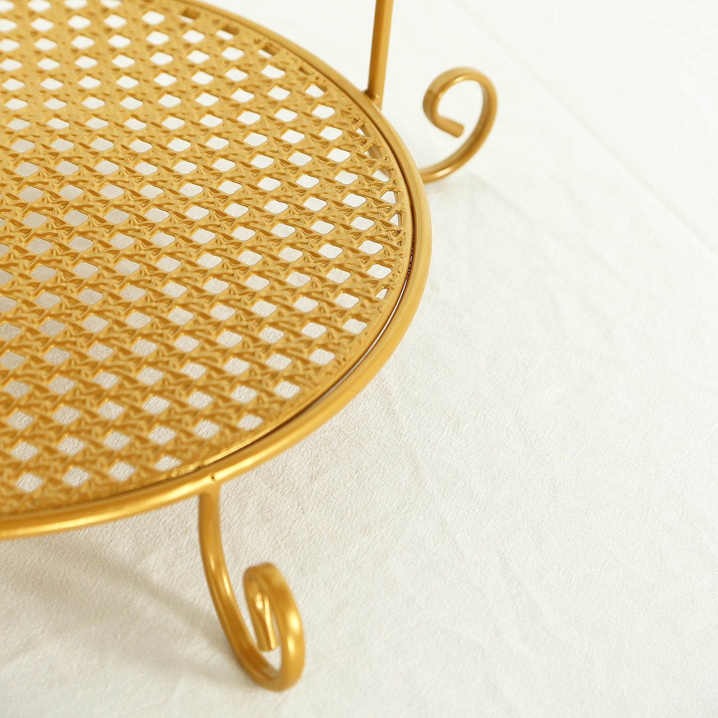 3 Tier Round Gold Metal Cupcake Stand with Crown Top, 32" Tall Dessert Display Cake Stand