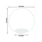 Whitewashed metal round floral hoop cake stand with beaded wooden base.