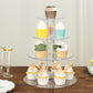 4-Tier Clear Round Acrylic Cupcake Tower Stand, Heavy Duty Cake Stand Dessert Display with Film Sheets - 14" Tall