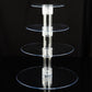 4-Tier Clear Round Acrylic Cupcake Tower Stand, Heavy Duty Cake Stand Dessert Display with Film Sheets - 14" Tall