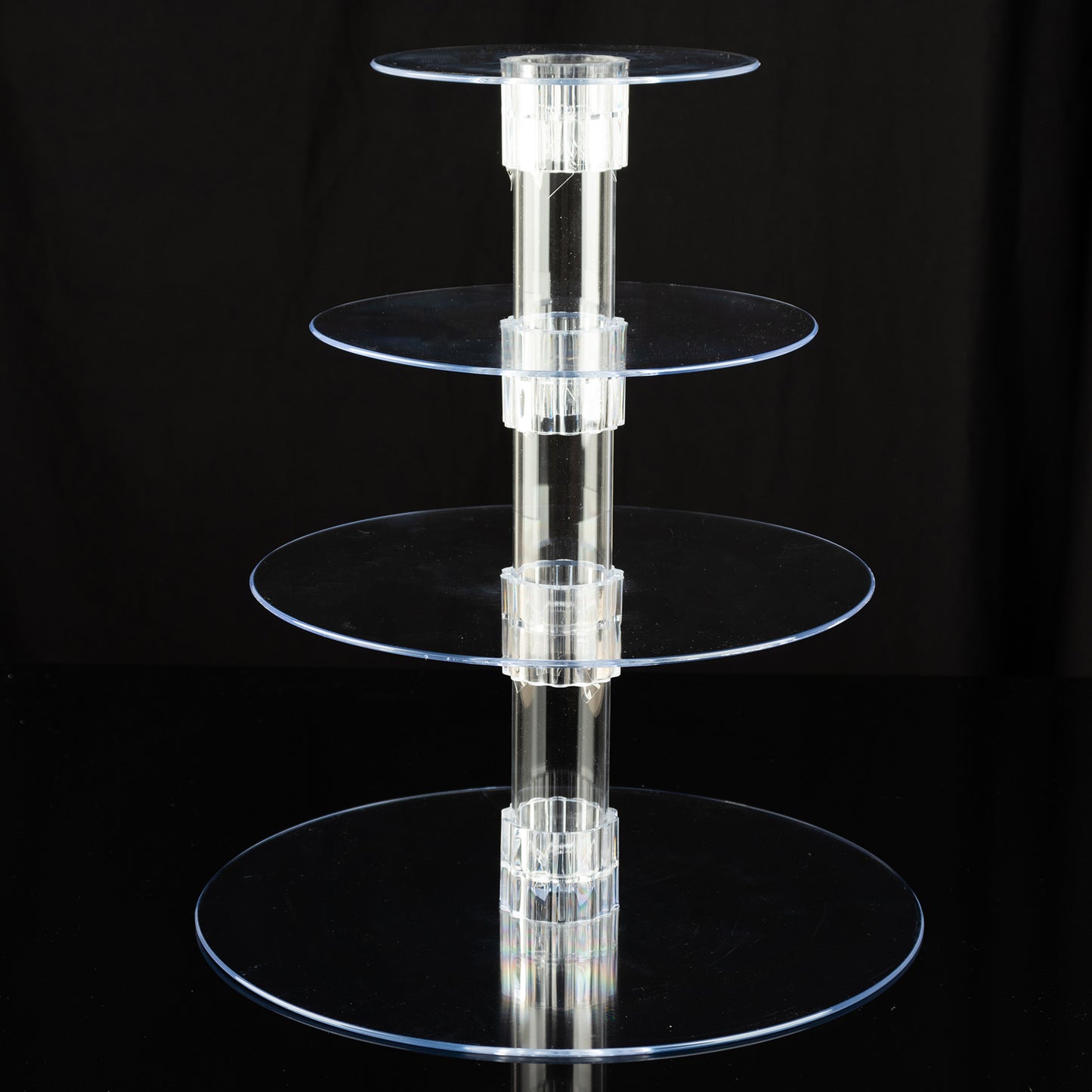 4-Tier Clear Round Acrylic Cupcake Tower Stand, Heavy Duty Cake Stand Dessert Display with Film Sheets - 14" Tall