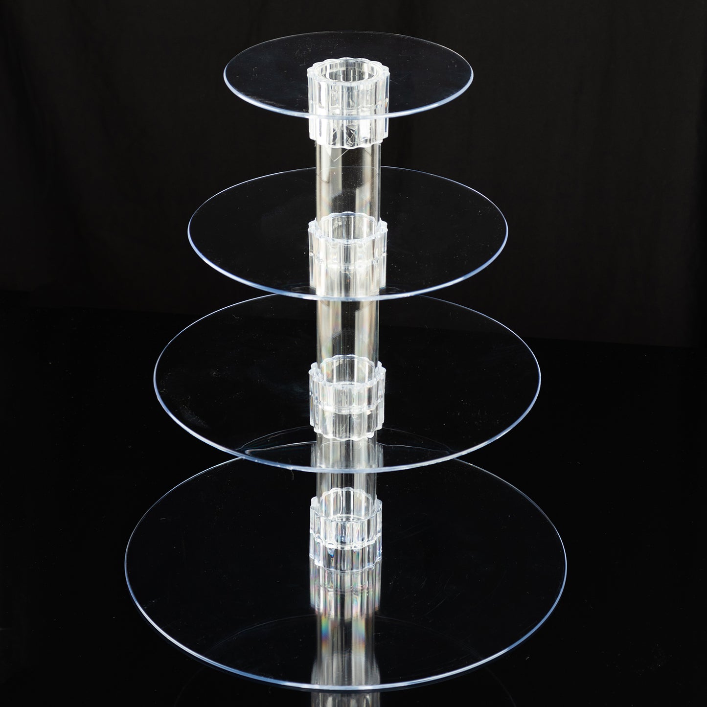 4-Tier Clear Round Acrylic Cupcake Tower Stand, Heavy Duty Cake Stand Dessert Display with Film Sheets - 14" Tall