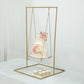 3ft Tall Gold Metal Hanging Dessert Display Centerpiece with Jute Rope, Cake Stand Swing