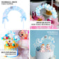 Blue mini arch shape cotton ball cake topper decoration.