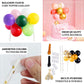 14 Pcs | Confetti Balloon Garland Cloud Cake Topper, Mini Cake Decorations - Clear, Gold, Hunter Green and White