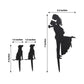 7" Black Acrylic Bride and Groom With Two Pet Dogs Cake Toppers, Silhouette Wedding Cake Decoration Set