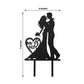 Black acrylic Mr and Mrs wedding cake topper silhouette decoration.