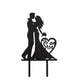 Black acrylic Mr and Mrs wedding cake topper for bride and groom decoration.