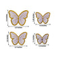 64 Pcs 3D Butterfly Cupcake Toppers with Gold Trim – Elegant Cake Decorations in Pink & Purple for Parties, Anniversaries, and Events – Assorted Sizes