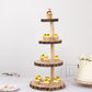 4-Tier Natural Rustic Wood Slice Dessert Stand, Farmhouse Style Wooden Cupcake Tower Display Stand - 29"