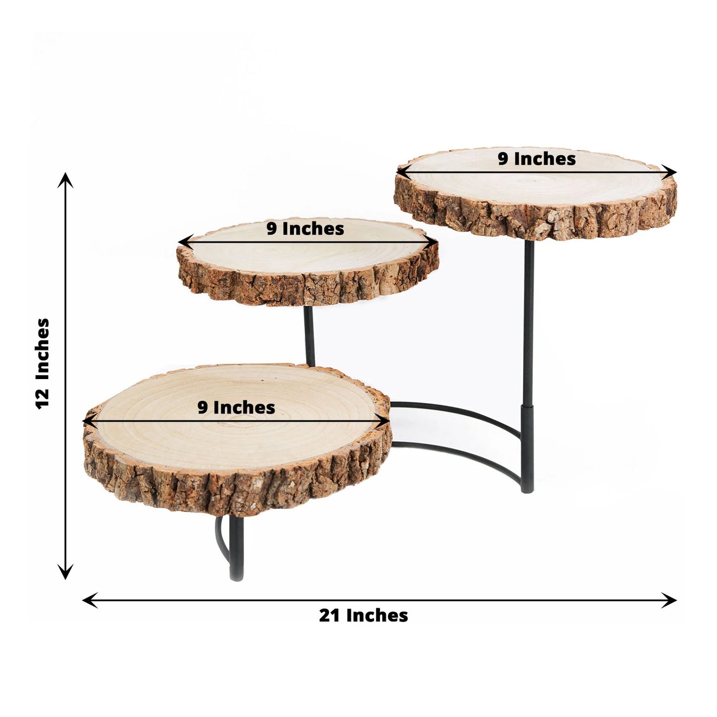 Half Moon 12 Inch Rustic Wood Cheese Board Cupcake Stand