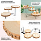 12" Tall | 3-Tier Wood Slice Cheese Board, Cupcake Stand, Half Moon Rustic Centerpiece