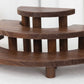 Set of 3 Rustic Brown Wood 3-Tier Semicircle Dessert Pedestals, Half Moon Cupcake Display Risers - 7", 13", 18"