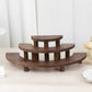 Set of 3 Rustic Brown Wood 3-Tier Semicircle Dessert Pedestals, Half Moon Cupcake Display Risers - 7", 13", 18"