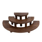 Set of 3 Rustic Brown Wood 3-Tier Semicircle Dessert Pedestals, Half Moon Cupcake Display Risers - 7", 13", 18"