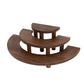 Set of 3 Rustic Brown Wood 3-Tier Semicircle Dessert Pedestals, Half Moon Cupcake Display Risers - 7", 13", 18"
