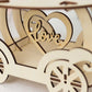12" Natural Wooden Carriage Cupcake Holder with Round Display Plate, Laser Cut  Wedding Cake Stand