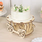 12" Natural Wooden Carriage Cupcake Holder with Round Display Plate, Laser Cut  Wedding Cake Stand