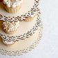 3-Tier Natural Wooden Cake Stand Table Centerpiece with Floral Edge, 16" Rustic Round Cupcake Dessert Display Stand