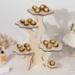 5-Tier Natural Laser Cut Wooden Tree Tower Cupcake Dessert Stand, 19" Tall Rustic Cake Display Stand