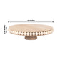 Natural rustic wooden pedestal cupcake stand with beaded edge.
