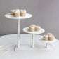 3-Tier Whitewash Wooden Cupcake Tower Dessert Stand, Farmhouse Style Cake Stand With Round Beaded Rim Tiered Trays - 24"x16"