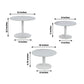 Set of 3 Whitewash Wooden Cupcake Dessert Stands with Round Beaded Rim Trays, Stackable Farmhouse Style Pedestal Cake Stands - 8",10",12"