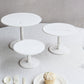 Set of 3 Whitewash Wooden Cupcake Dessert Stands with Round Beaded Rim Trays, Stackable Farmhouse Style Pedestal Cake Stands - 8",10",12"