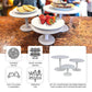 Set of 3 Whitewash Wooden Cupcake Dessert Stands with Round Beaded Rim Trays, Stackable Farmhouse Style Pedestal Cake Stands - 8",10",12"