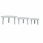 Set of 3 whitewash wooden pedestal cupcake stands in various sizes.