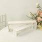 Whitewash wooden display risers set of 4, rustic farmhouse style.