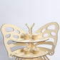 3-Tier Natural Butterfly Wooden Dessert Display Stand, 24" Rustic Cupcake Stand Shelf Rack
