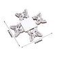 50 Pack 4" Mini Metallic Silver Butterfly Cupcake Wrappers, Square Truffle Cup Dessert Tray Liners - 225GSM