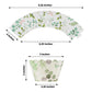White and green paper truffle cups with eucalyptus leaves print, 3" round.