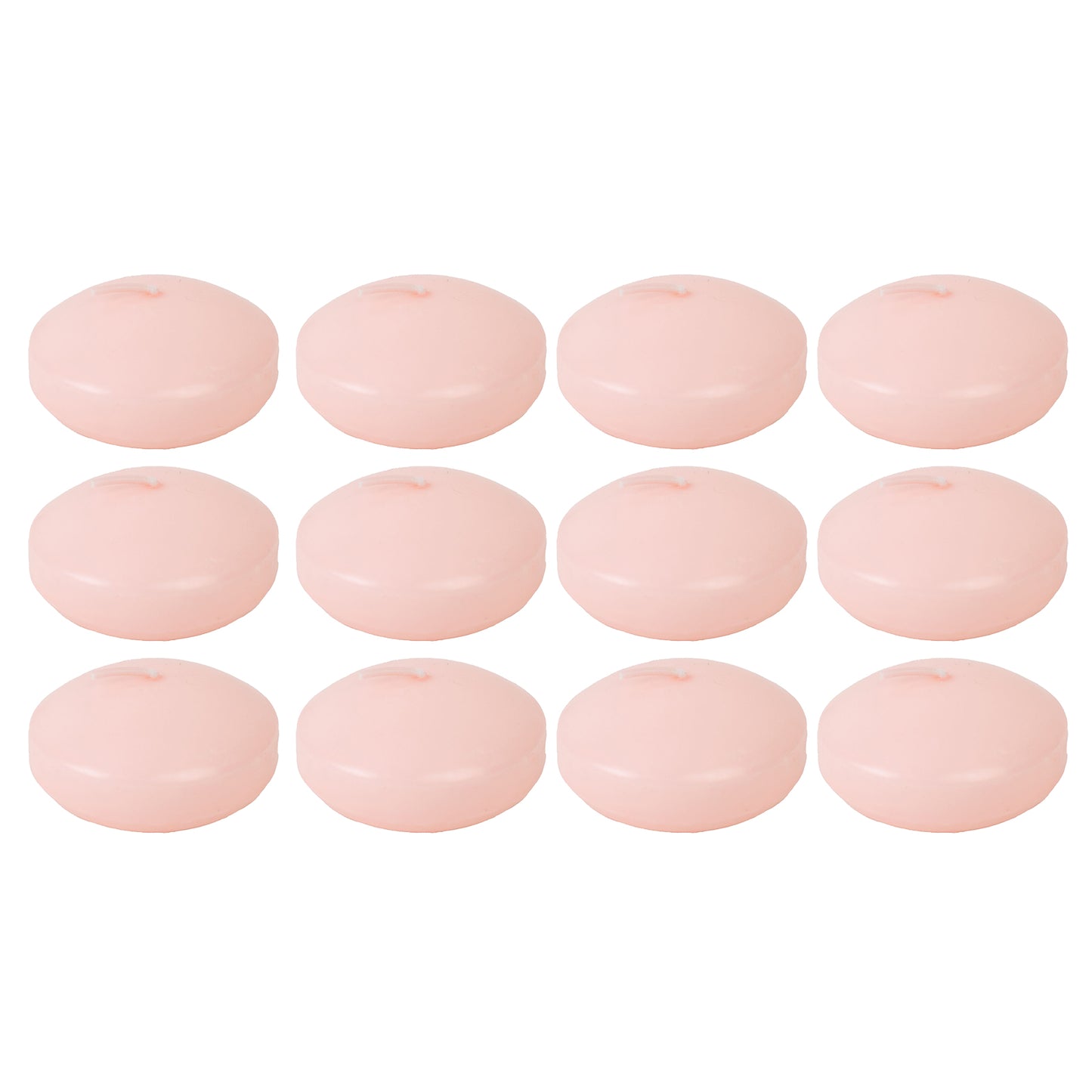 12 Pack 3" Blush Floating Candles, Unscented Dripless Wax Discs for Centerpieces