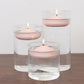 12 Pack 3" Blush Floating Candles, Unscented Dripless Wax Discs for Centerpieces