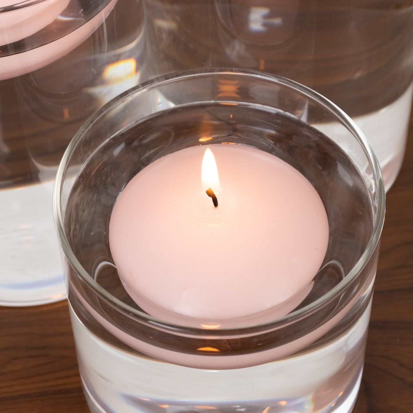 12 Pack 3" Blush Floating Candles, Unscented Dripless Wax Discs for Centerpieces