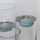 12 Pack 3" Dusty Blue Floating Candles, Unscented Dripless Wax Discs for Centerpieces