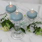 12 Pack 3" Dusty Blue Floating Candles, Unscented Dripless Wax Discs for Centerpieces