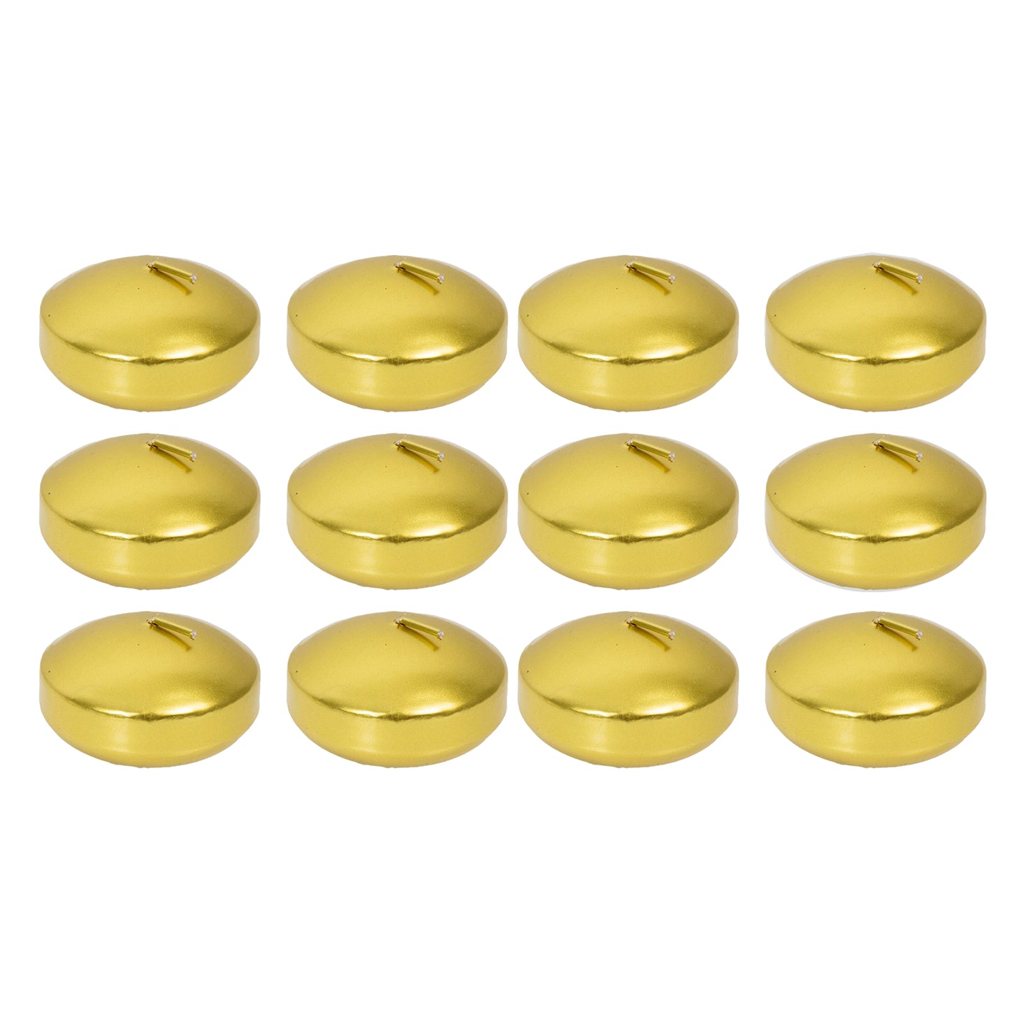 12 Pack 3" Gold Floating Candles, Unscented Dripless Wax Discs for Centerpieces