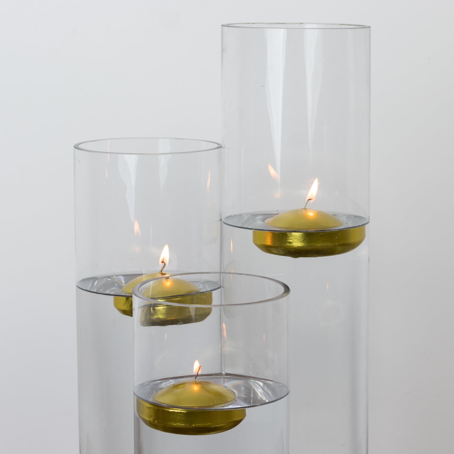 12 Pack 3" Gold Floating Candles, Unscented Dripless Wax Discs for Centerpieces