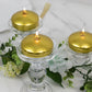 12 Pack 3" Gold Floating Candles, Unscented Dripless Wax Discs for Centerpieces